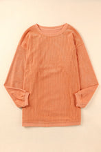 Orange JOLENE Ribbed Corded Oversized Sweatshirt