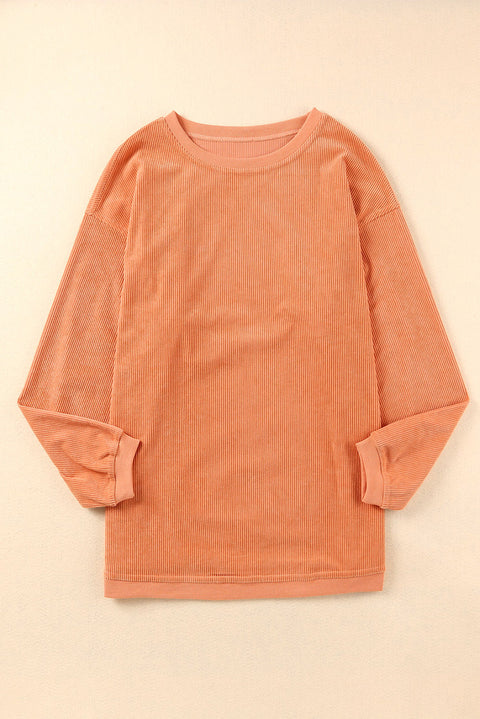 Sudadera oversize con cordón de canalé JOLENE naranja 