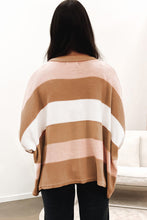 Multicolour Striped Knit Drop Shoulder Loose Sweater