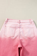 Pink Scattering Rhinestone Gradient Denim Pants