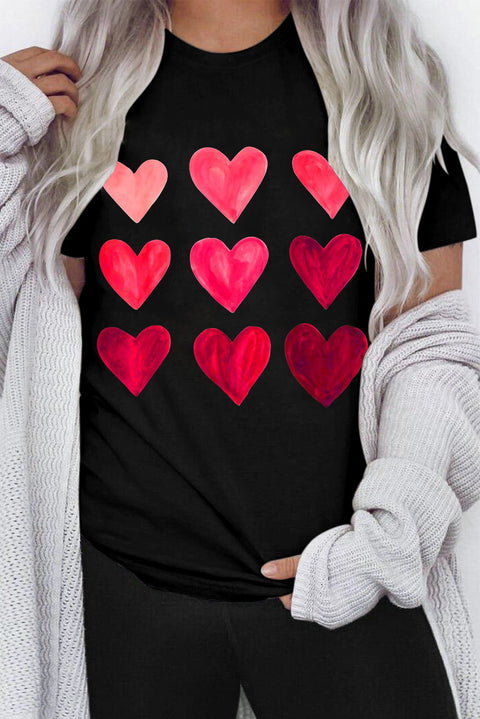 Camiseta con estampado de corazón y lentejuelas