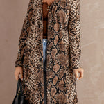 Snake Print Long Cardigan