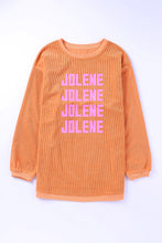 Orange JOLENE Ribbed Corded Oversized Sweatshirt