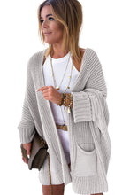 Khaki Oversized Fold Over Sleeve Sweater Cardigan