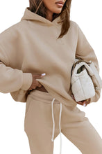 Pale Khaki Chunky Two-piece Hooded Sweatsuit