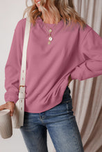 Meadow Mauve Solid Fleece Lined Drop Shoulder Terry Sweatshirt