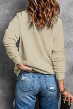 Khaki Pumpkin Skull Graphic Plain Crew Neck Sweatshirt