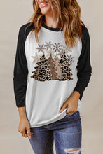 Christmas Tree Snowflakes Graphic Raglan Top