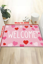 Pink WELCOME Heart Print Non-slip Door Mat