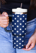 Sail Blue Star Printed Thermos Cup with Handle 40oz