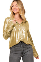 Gold Metallic Luster Chest Pocket Shirt