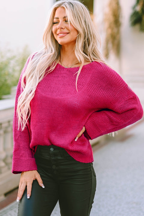 Apricot Loose Knitted V Neck Sweater