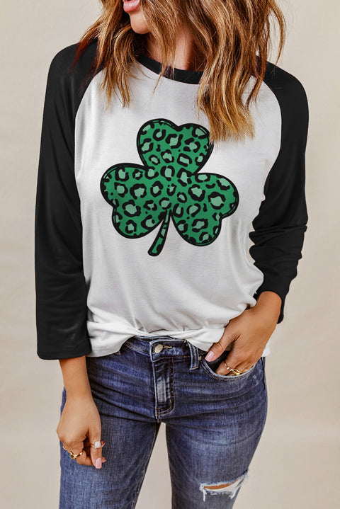 Christmas Tree Snowflakes Graphic Raglan Top