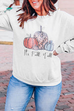 Sudadera con capucha de talla grande con gráfico de calabaza gris