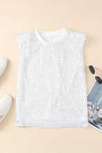 Sequin Round Neck Tank Top