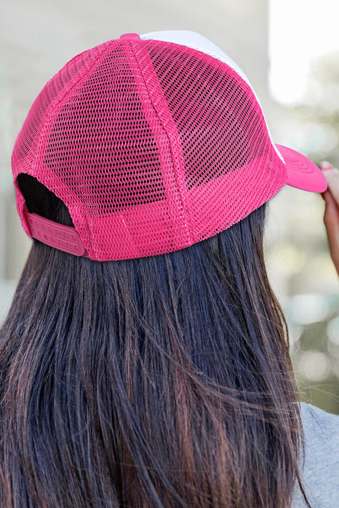 Rose Red Blank Mesh Baseball Cap