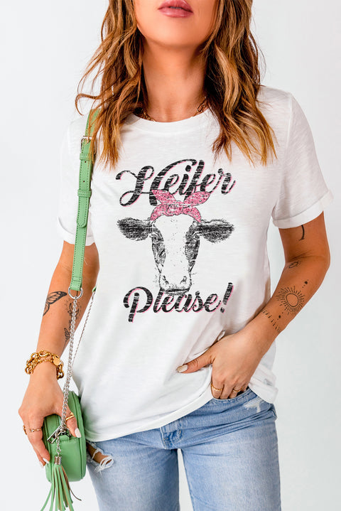 Heifer Please Cute Graphic Print T Shirt