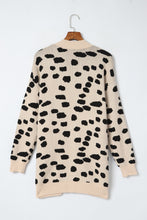 Animal Spotted Pattern Open Front Cardigan