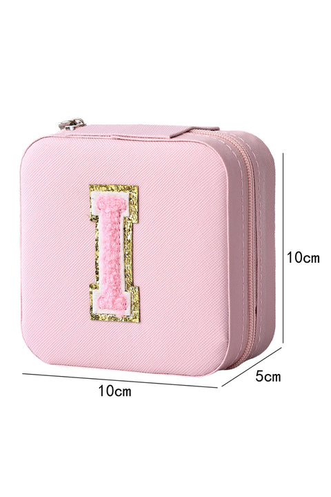 Pink Portable Initial Jewelry Box