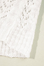 White Plus Size Eyelet Knit Open Front Cardigan