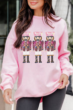 Pink Christmas Nutcracker Graphic Pullover Sweatshirt