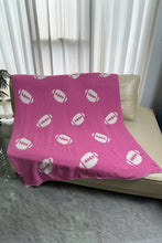 Bright Pink Color Block Rugby Football Pattern Fleece Blanket 127*152cm