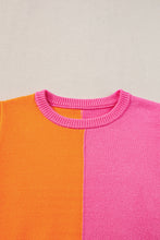 Flamingo 2-tone Color Block Knit Cap Sleeve Sweater Top