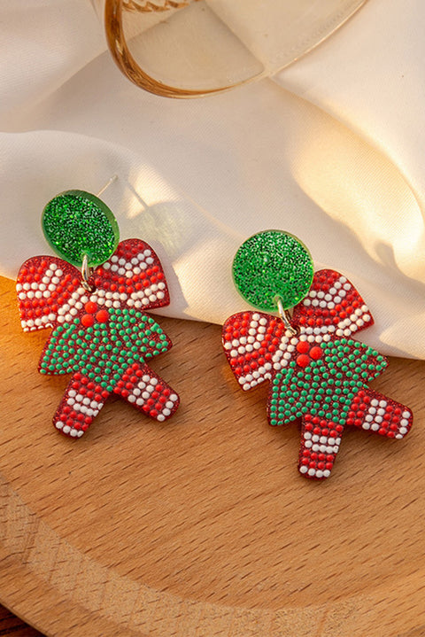 White Santa Claus Acrylic Earrings