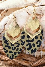 Leopard Hollow Out Leave Shape Drop Earrings