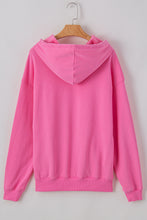 Bonbon Fleece Lined Kangaroo Pocket Drawstring Chunky Hoodie