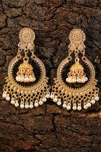 Gold Boho Pearl Tasseled Alloy Dangle Earrings