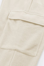 Apricot Waffle Texture Cargo Pocket Jogger Pants