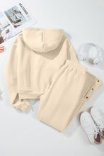 Parchment Solid Color Hoodie and High Waist Pants Two Piece Activewear