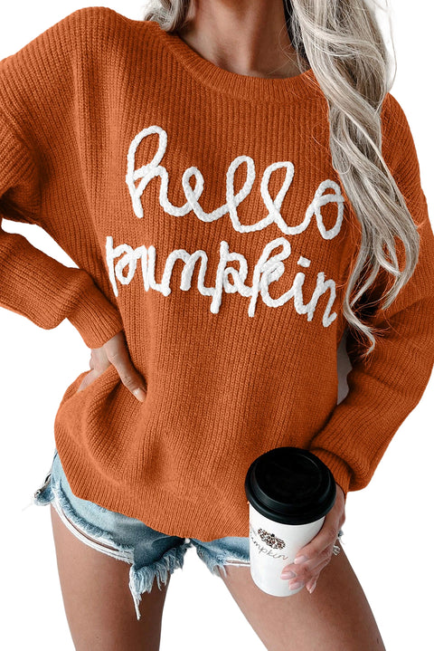 Flamingo Hello Pumpkin Graphic Sweater