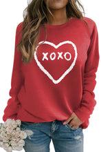 xoxo Heart Pattern Print Valentines Sweatshirt