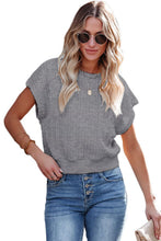 Textured Knit Short Sleeve Top