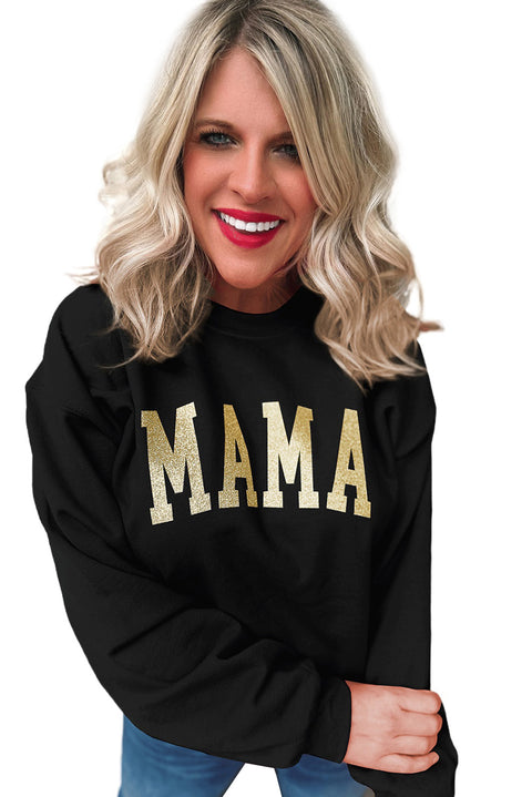 Khaki MOM MODE Leopard Print Long Sleeve Sweatshirt