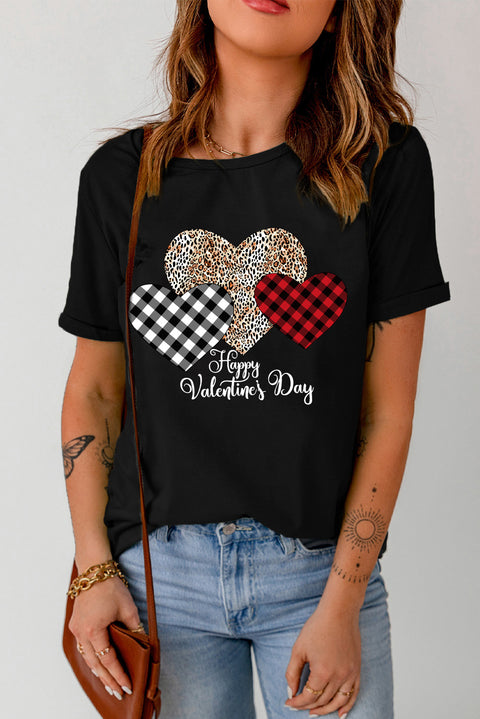 Camiseta con estampado de corazón y lentejuelas