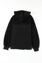 Green Flap Pocket Drawstring Hood Zip Up Jacket