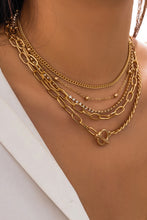 Gold 5pcs Layered Rhinestone Chain Collarbone Necklaces Set