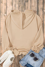 Parchment Solid Kangaroo Pocket Half Zipper Oversized Hoodie