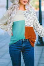 Patchwork Color Block Ribbed Long Sleeve Top