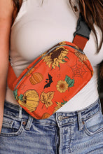 Bolso bandolera con gráfico de Halloween de girasol y calabaza naranja 