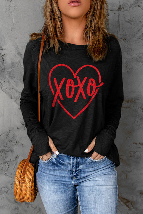 Solid Crew Neck Long Sleeve Long Sweatshirt