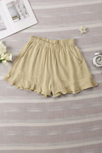 Apricot High Waist Pocketed Ruffle Shorts