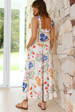 White Square Neck Tank and Wide Leg Pants Floral Set