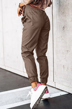 Brown Leather Tie Waist Jogger Pants