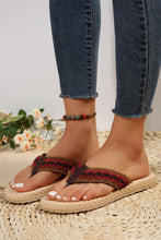 Fiery Red Woven Strap Flat Flip Flops