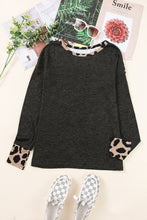 Leopard Contrast Trim Knit Top