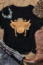 Black Western Heifer Graphic Fashion Cotton Tee